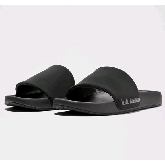 Lululemon Restfeel Sandals Womens Size 11 Slides Black On Black Slip On Beach - Picture 1 of 10